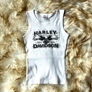 🩶Harley-Davidson White Graphic Tank